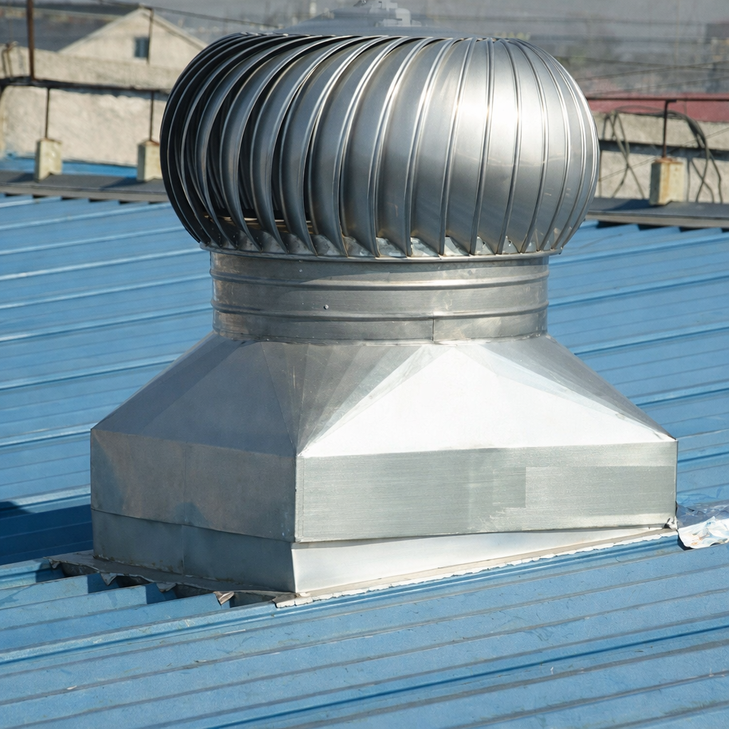 Wind-Driven Turbo Ventilator Installation for Factory Cooling